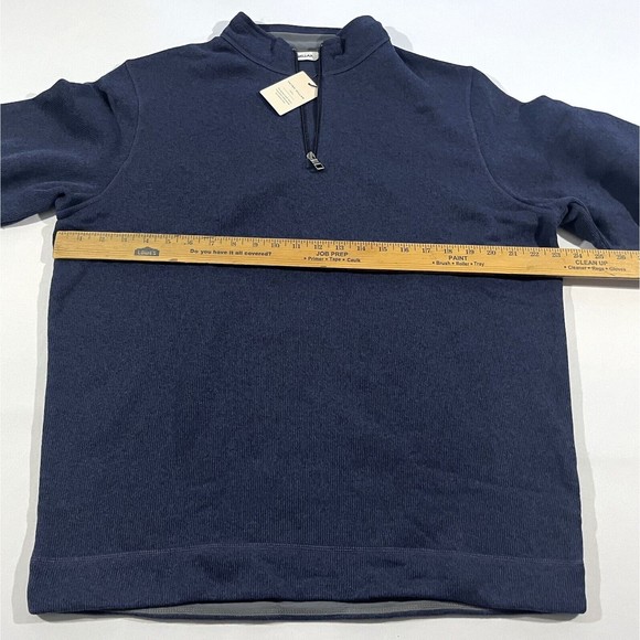 Peter Millar Mens Navy Crown Fleece 1/4 Zip Pullover Sweater MF23K60 Sz L NWT - Picture 4 of 8